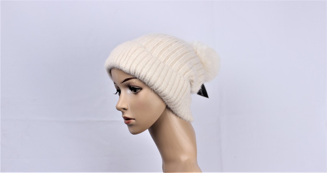 Head Start cabled cashmere  lined beanie ivory STYLE : HS/4940IVO image 0